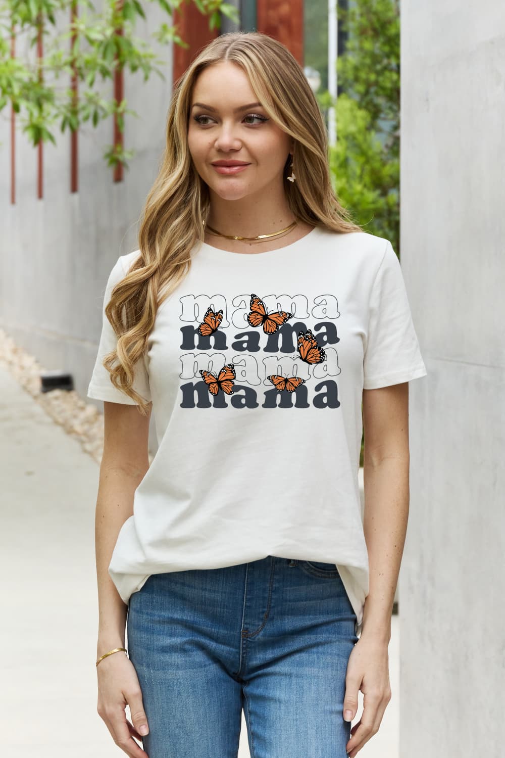 Simply Love MAMA Butterfly Graphic Cotton T-Shirt