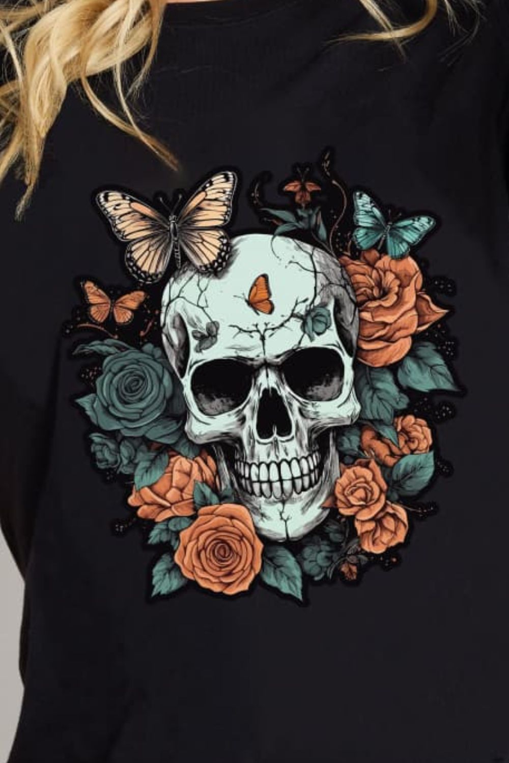 Simply Love Skull Graphic Cotton T-Shirt