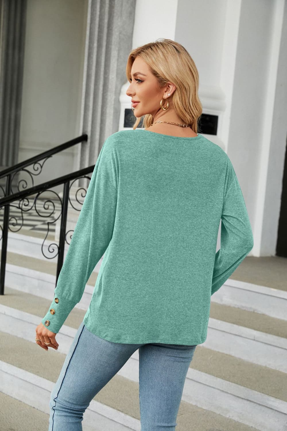 V-Neck Long Sleeve T-Shirt